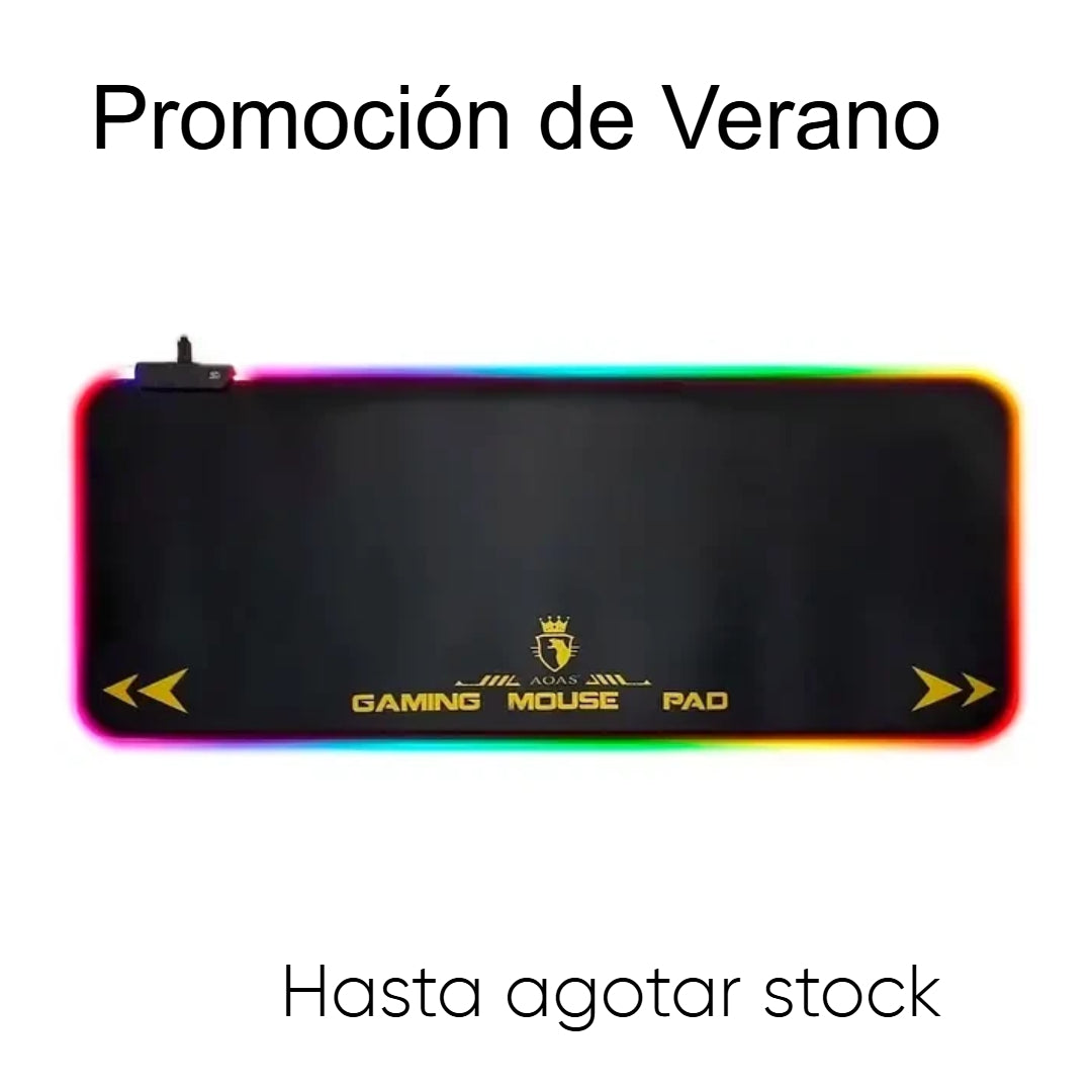 Mouse Pad Gamer Led Rgb Aoas S4000 Con Cable Usb