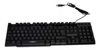 KIT GAMER 4EN1 TECLADO + MOUSE + MOUSE-PAD + AUDIFNOS AOAS/R